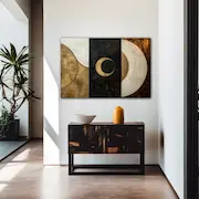 Recibidor minimalista con cuadro elegante
