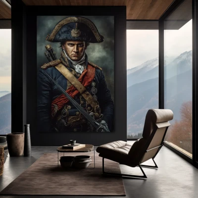 Wall Art titled: The Art of War in a Vertical format with: Blue, and Grey Colors; Decoration the Black Walls wall Wall Art titled: The Art of War in a Vertical format with: Blue, and Grey Colors; Decoration the Black Walls wall