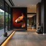Wall Art titled: Unbreakable Loyalty in a Vertical format with: Orange, and Red Colors; Decoration the Hallway wall