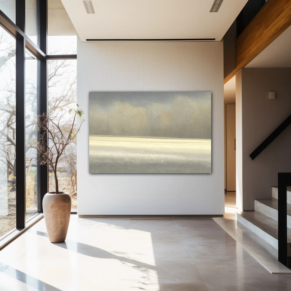 Wall Art titled: The Mist in a Horizontal format with: Grey, and Monochromatic Colors; Decoration the Entryway wall