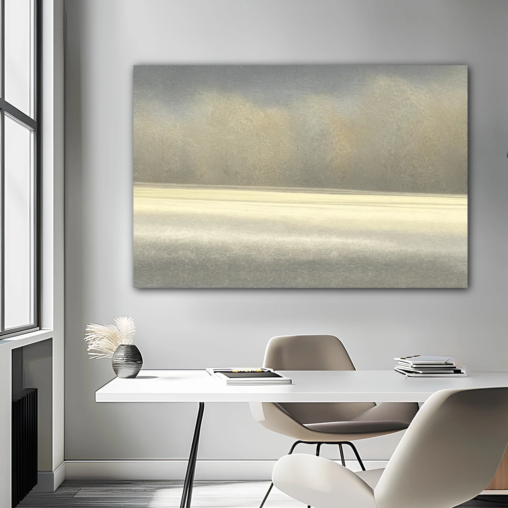 Wall Art titled: The Mist in a Horizontal format with: Grey, and Monochromatic Colors; Decoration the Office wall