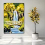 Cuadro El Eco del Sosiego en formato vertical con colores Amarillo, Verde; Decorando pared de Baño