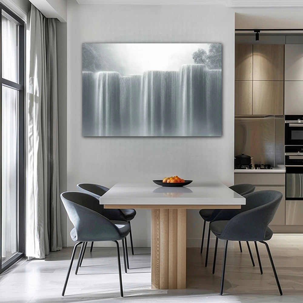 Wall Art titled: The Unalterable Murmur in a Horizontal format with: Grey, and Monochromatic Colors; Decoration the Kitchen wall