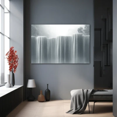 Wall Art titled: The Unalterable Murmur in a Horizontal format with: Grey, and Monochromatic Colors; Decoration the Grey Walls wall