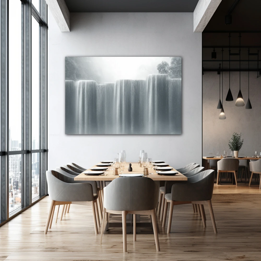 Wall Art titled: The Unalterable Murmur in a Horizontal format with: Grey, and Monochromatic Colors; Decoration the Restaurant wall
