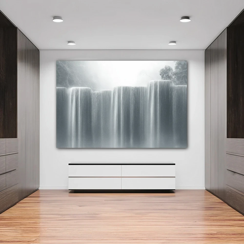 Wall Art titled: The Unalterable Murmur in a Horizontal format with: Grey, and Monochromatic Colors; Decoration the Dressing Room wall