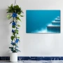 Cuadro Ser y fluir en formato horizontal con colores Azul, Celeste; Decorando pared de Baño