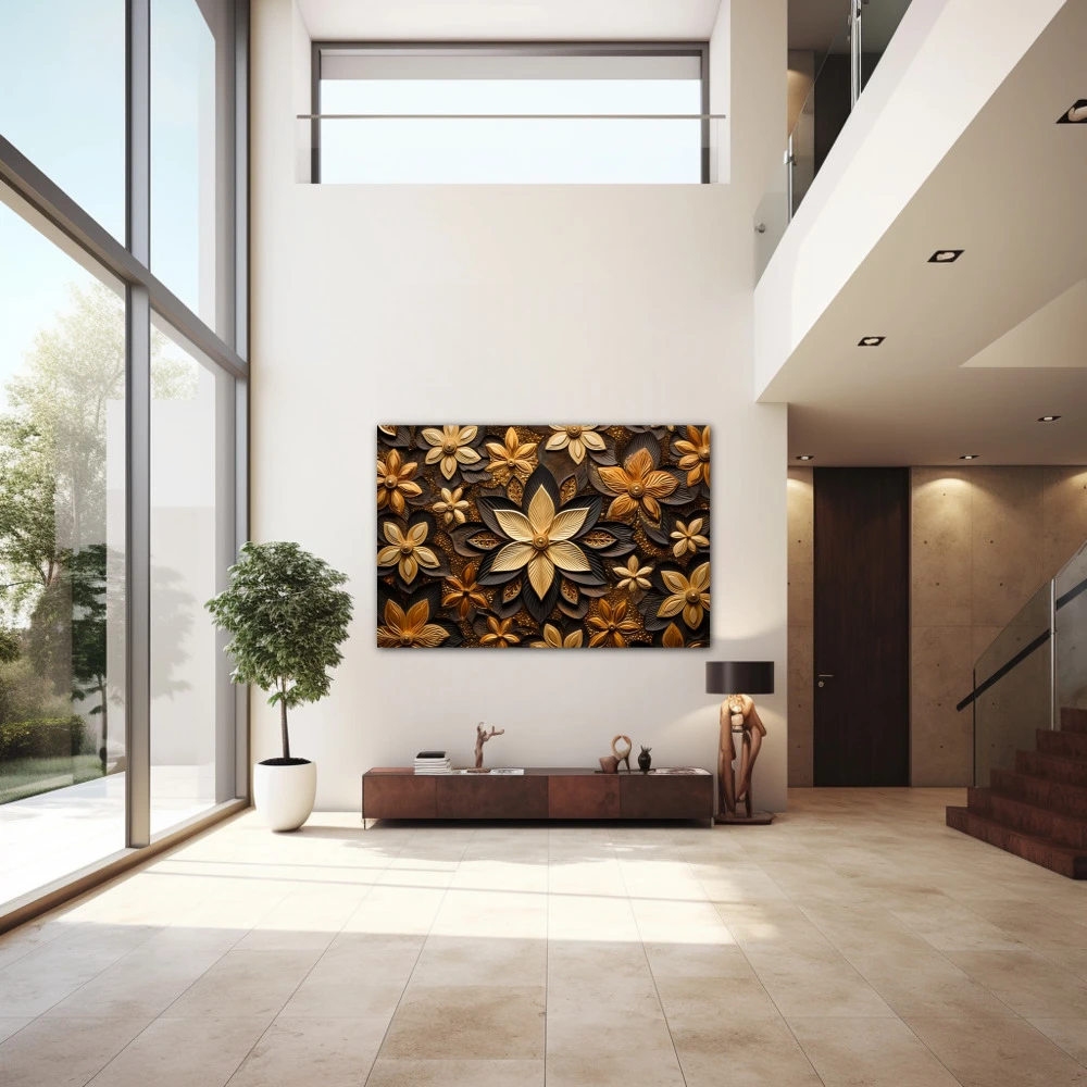 Wall Art titled: The Treasure of Luck in a Horizontal format with: and Brown Colors; Decoration the Entryway wall