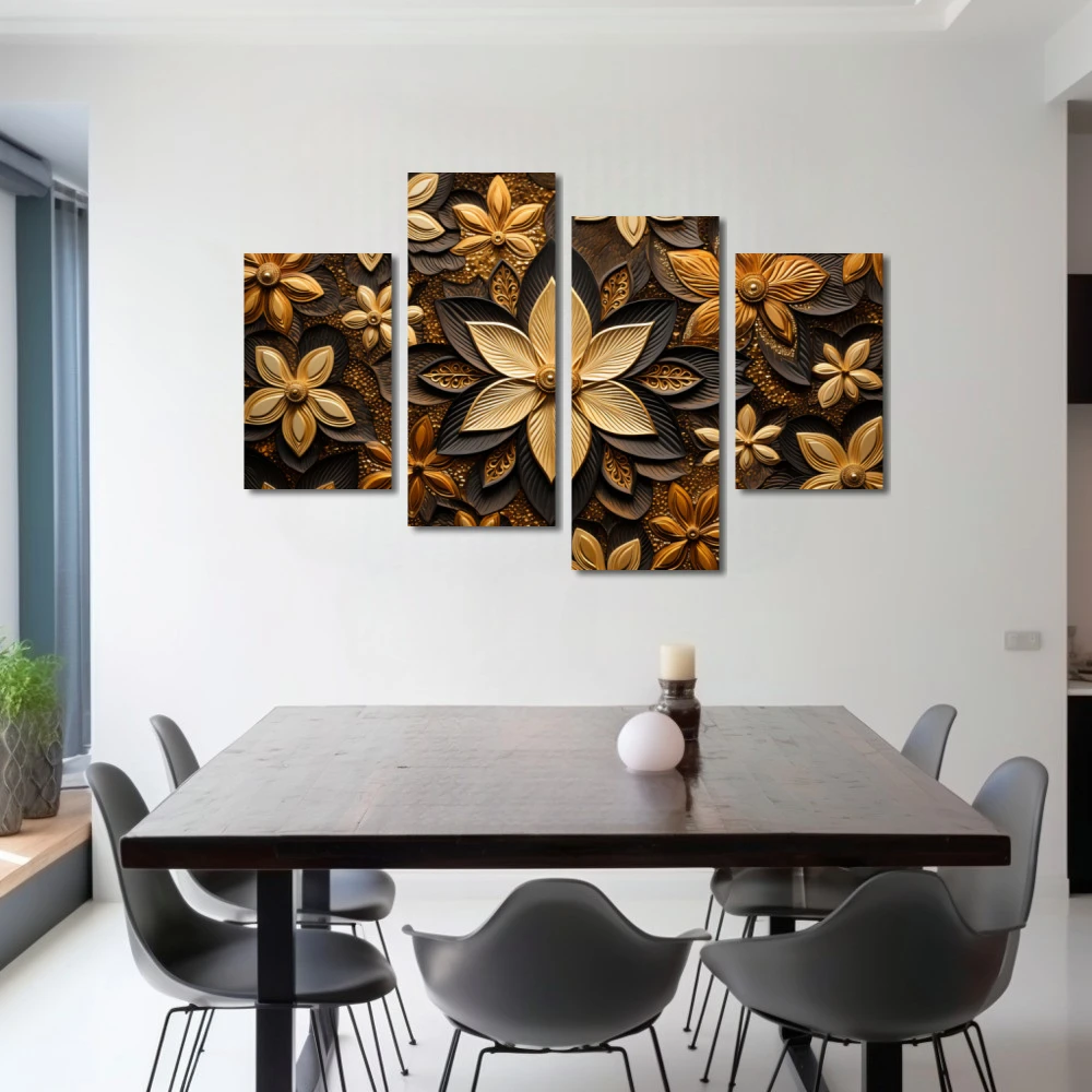 Wall Art titled: The Treasure of Luck in a Horizontal format with: and Brown Colors; Decoration the Living Room wall