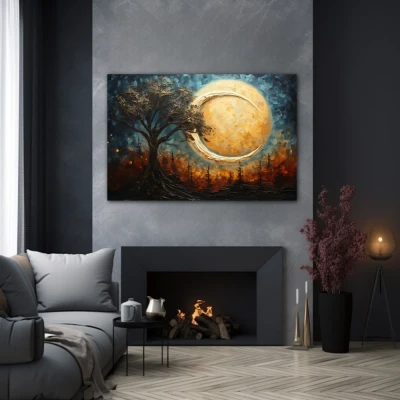 Cuadro Dreamscape Silhouette en Pared gris