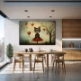 Cuadro Whiskers in Wonderland en formato horizontal con colores Gris, Rojo; Decorando pared de Cocina