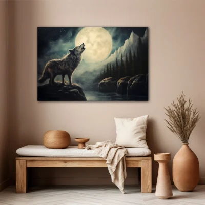 Wall Art titled: Omen of Dawn in a  format with: white, Grey, and Monochromatic Colors; Decoration the Beige Wall wall