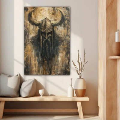 Wall Art titled: Ragnar Heraldsen in a  format with: Brown, and Monochromatic Colors; Decoration the Beige Wall wall