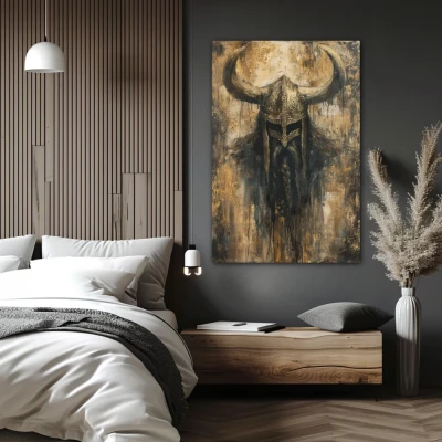 Wall Art titled: Ragnar Heraldsen in a  format with: Brown, and Monochromatic Colors; Decoration the Bedroom wall