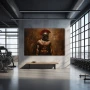 Wall Art titled: Ancestral Guardian in a Horizontal format with: and Brown Colors; Decoration the Gym wall