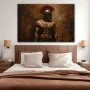 Wall Art titled: Ancestral Guardian in a Horizontal format with: and Brown Colors; Decoration the Bedroom wall