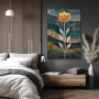 Wall Art titled: Dreamlike Metamorphosis in a Vertical format with: Grey, and Orange Colors; Decoration the Bedroom wall