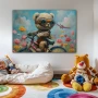 Cuadro Pequeño Navegante soñador en formato horizontal con colores Azul, Pastel; Decorando pared de Dormitorio Infantil