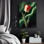 Wall Art titled: Crimson Mystery in a Vertical format with: Red, Green, and Vivid Colors; Decoration the Bedroom wall