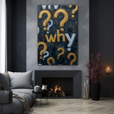 Wall Art titled: Critical Thinking in a Vertical format with: Golden, and Grey Colors; Decoration the Grey Walls wall Wall Art titled: Critical Thinking in a Vertical format with: Golden, and Grey Colors; Decoration the Grey Walls wall