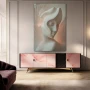 Wall Art titled: Whispers of Porcelain in a Vertical format with: and Pastel Colors; Decoration the Sideboard wall