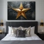 Cuadro Eres mi única estrella en formato horizontal con colores Dorado, Gris, Negro; Decorando pared de Habitación dormitorio