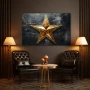 Cuadro Eres mi única estrella en formato horizontal con colores Dorado, Gris, Negro; Decorando pared de Salón comedor