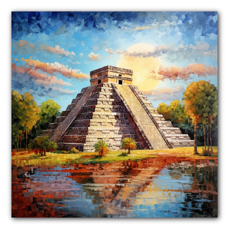 Cuadro titulado: El reflejo de Chichen Itza