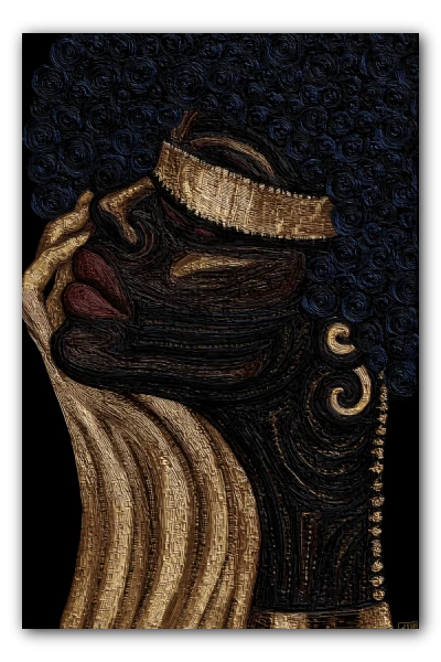 Cuadro Afro de oro y alma