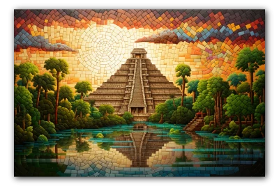 Cuadro Titulado: Atardecer en Chichen Itza