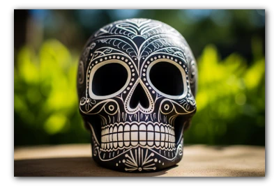 Cuadro Calavera con esgrafiado