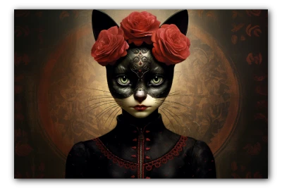 Cuadro Floral Feline Mystique