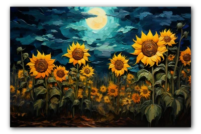 Cuadro Titulado: Noche de Girasoles