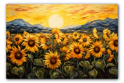 Cuadro Titulado: Sinfonía de girasoles serenos